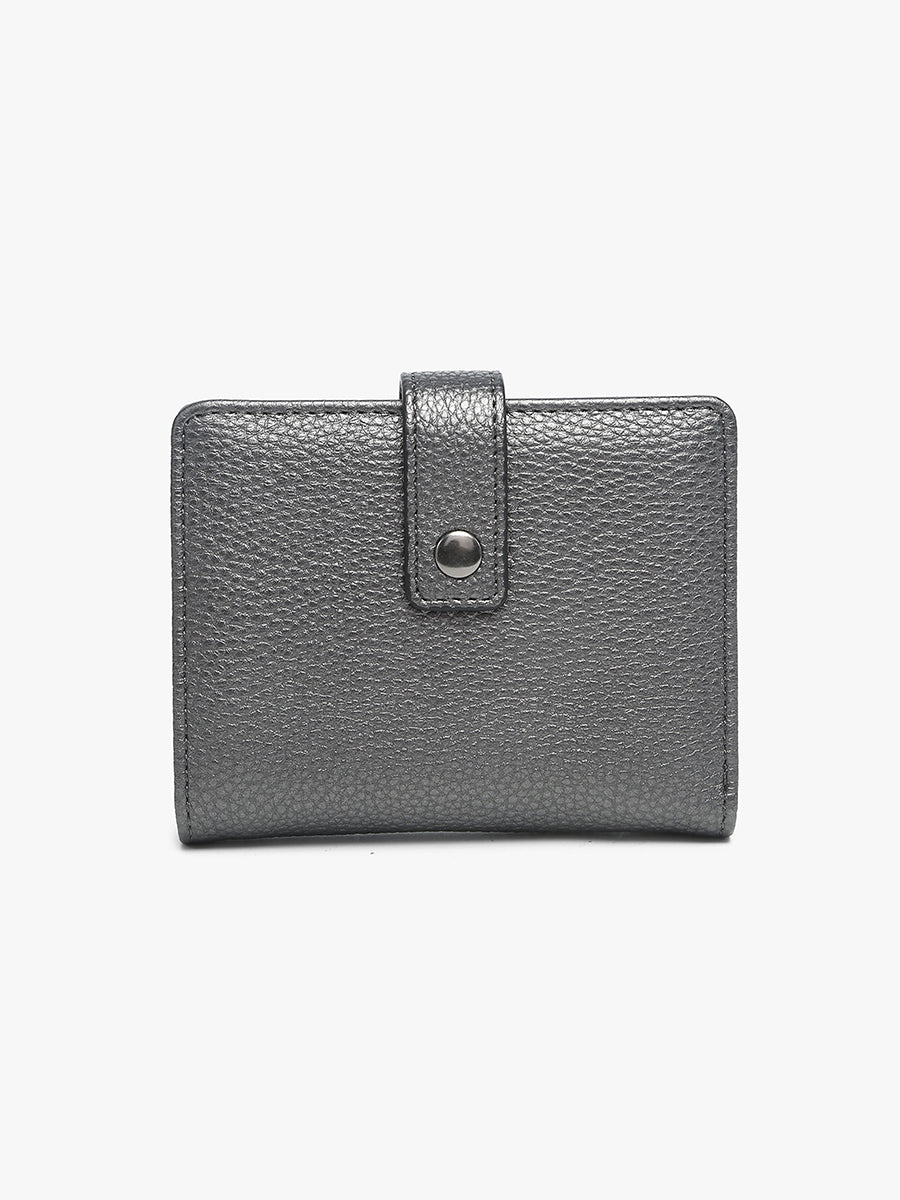 Camila Vegan RFID Bifold Wallet Gunmetal - Jen & Co. vegan handbag