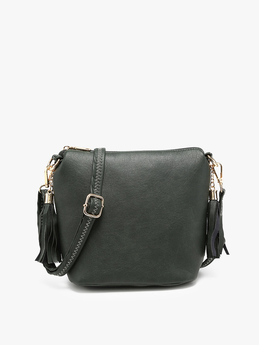Dylan Vegan Crossbody Dark Basil - Jen & Co. vegan handbag