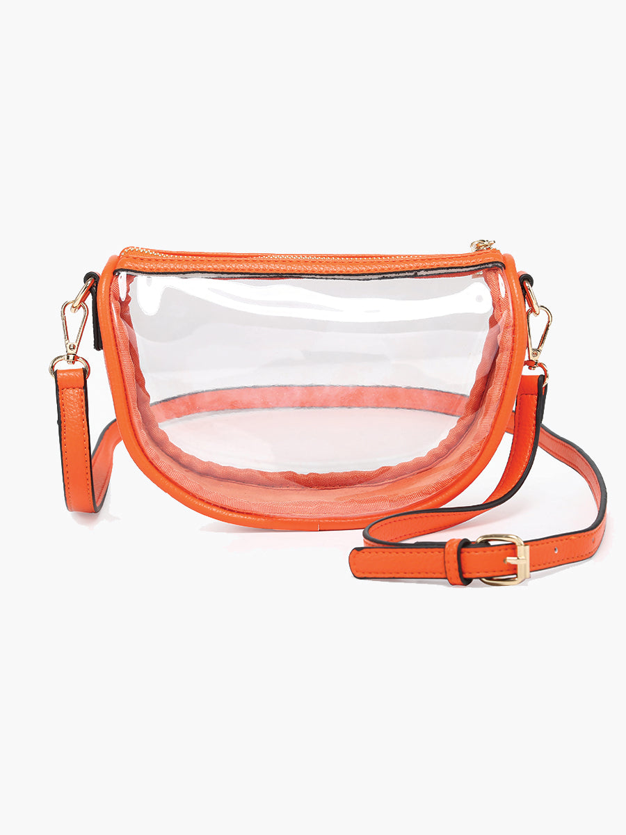 Peyton Clear Crossbody Orange - Jen & Co. vegan handbag