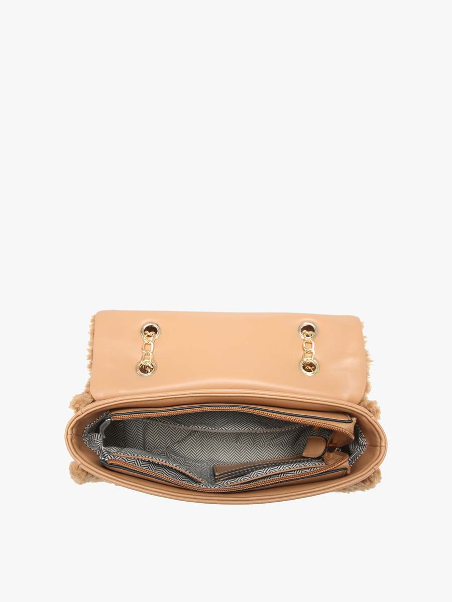 Coco Vegan Sherpa Trim Crossbody - Jen & Co. vegan handbag
