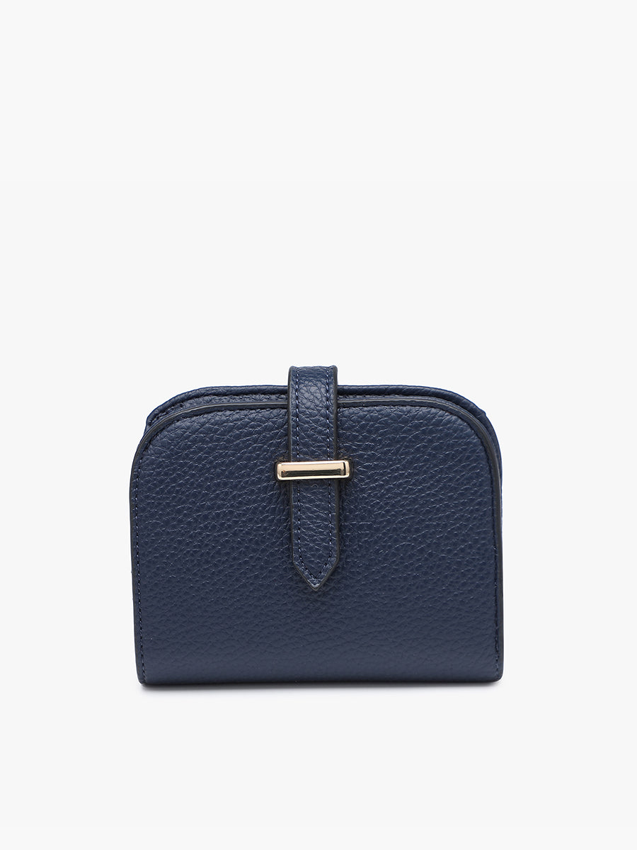 Magnolia Vegan RFID Bifold Wallet Navy - Jen & Co. vegan handbag