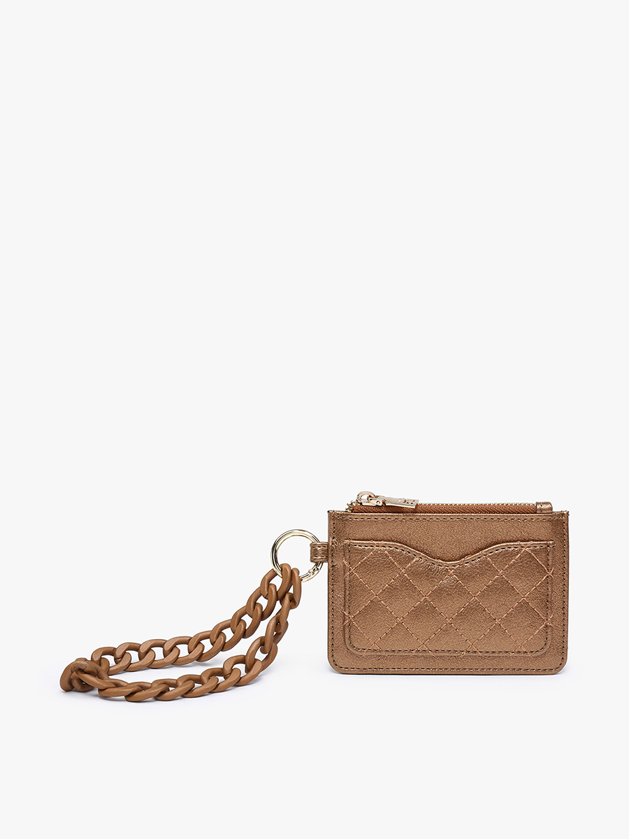 Rhodes Vegan Quilted Bangle Copper Brown - Jen & Co. vegan handbag