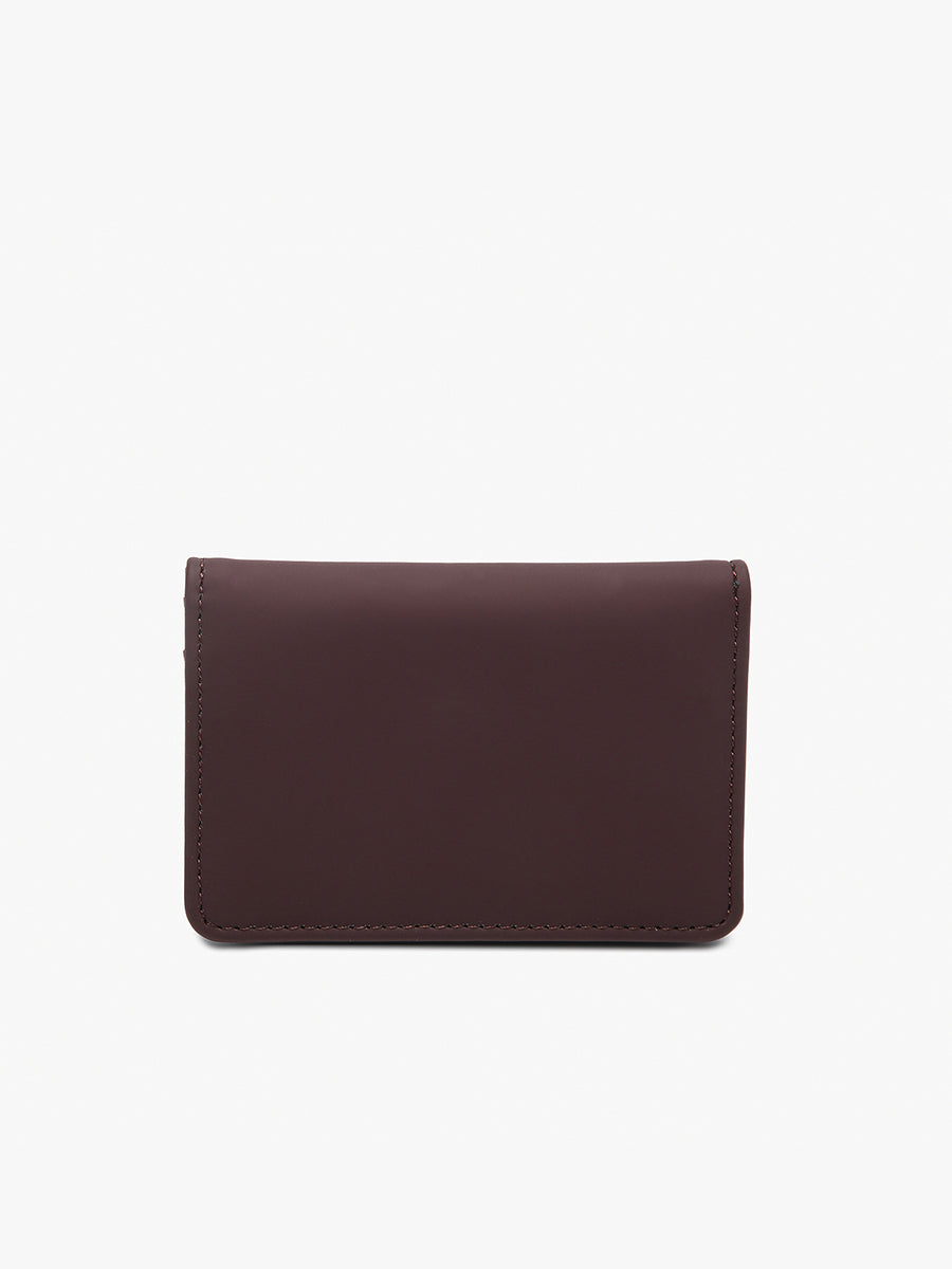 Evie Vegan Bifold Wallet Dark Plum - Jen & Co. vegan handbag