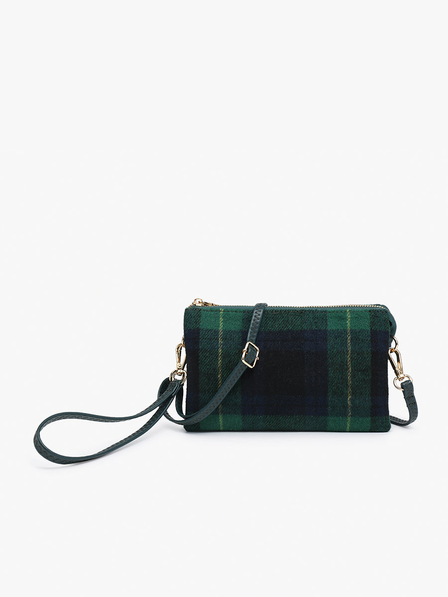 Riley Vegan Plaid Crossbody Green - Jen & Co. vegan handbag