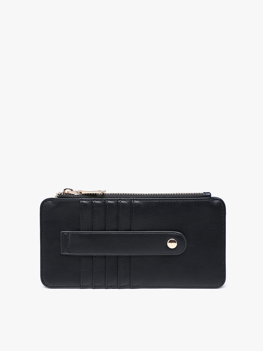 Saige Vegan RFID Wallet Black - Jen & Co. vegan handbag