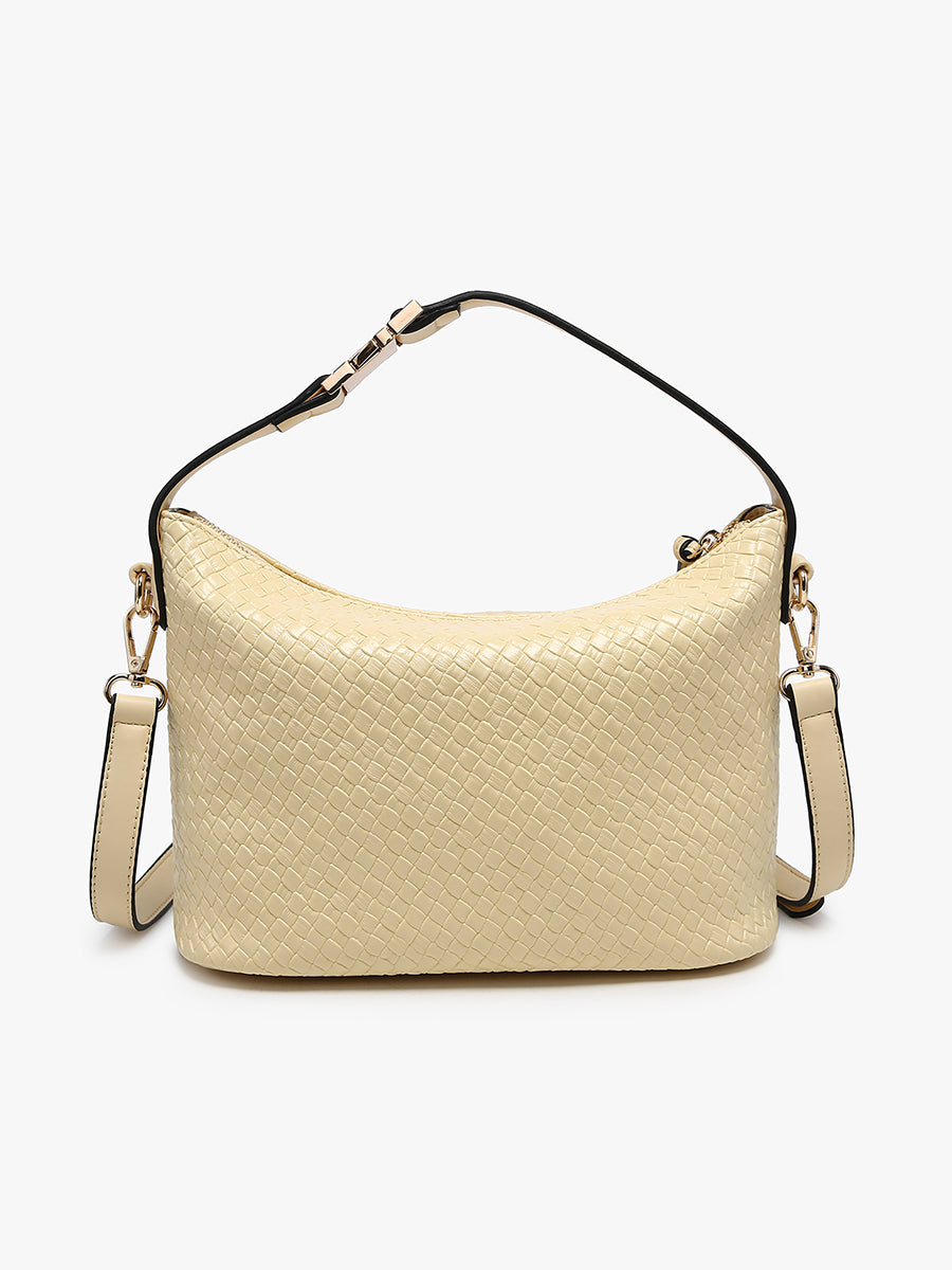 Kinsley Vegan Faux Woven Satchel - Jen & Co. vegan handbag
