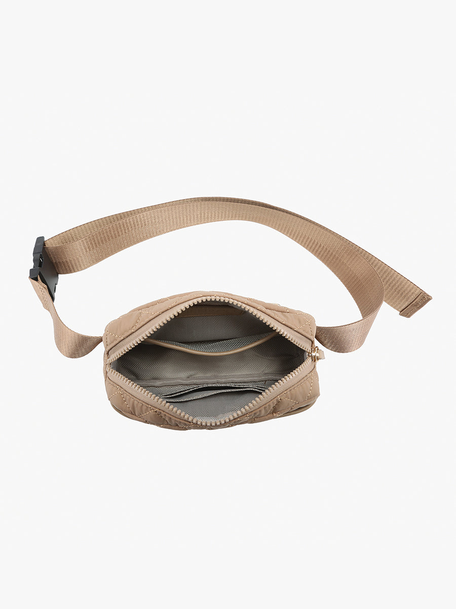 Caroline Quilted Belt Bag - Jen & Co. vegan handbag