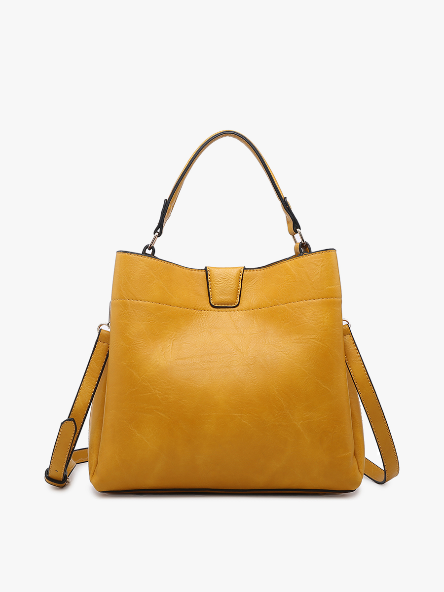 Tati Vegan Satchel Mustard - Jen & Co. vegan handbag