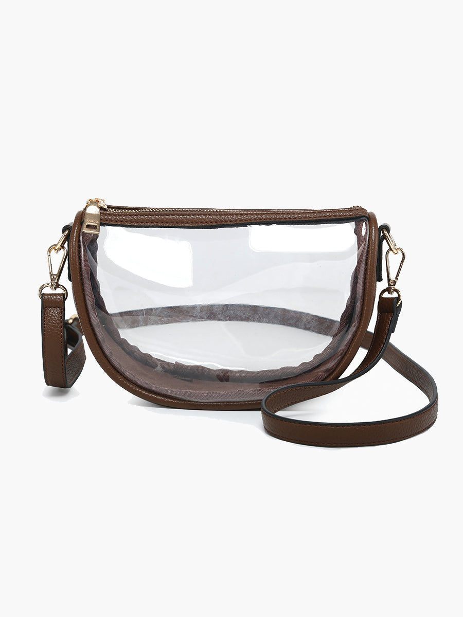 Peyton Clear Crossbody Brown - Jen & Co. vegan handbag