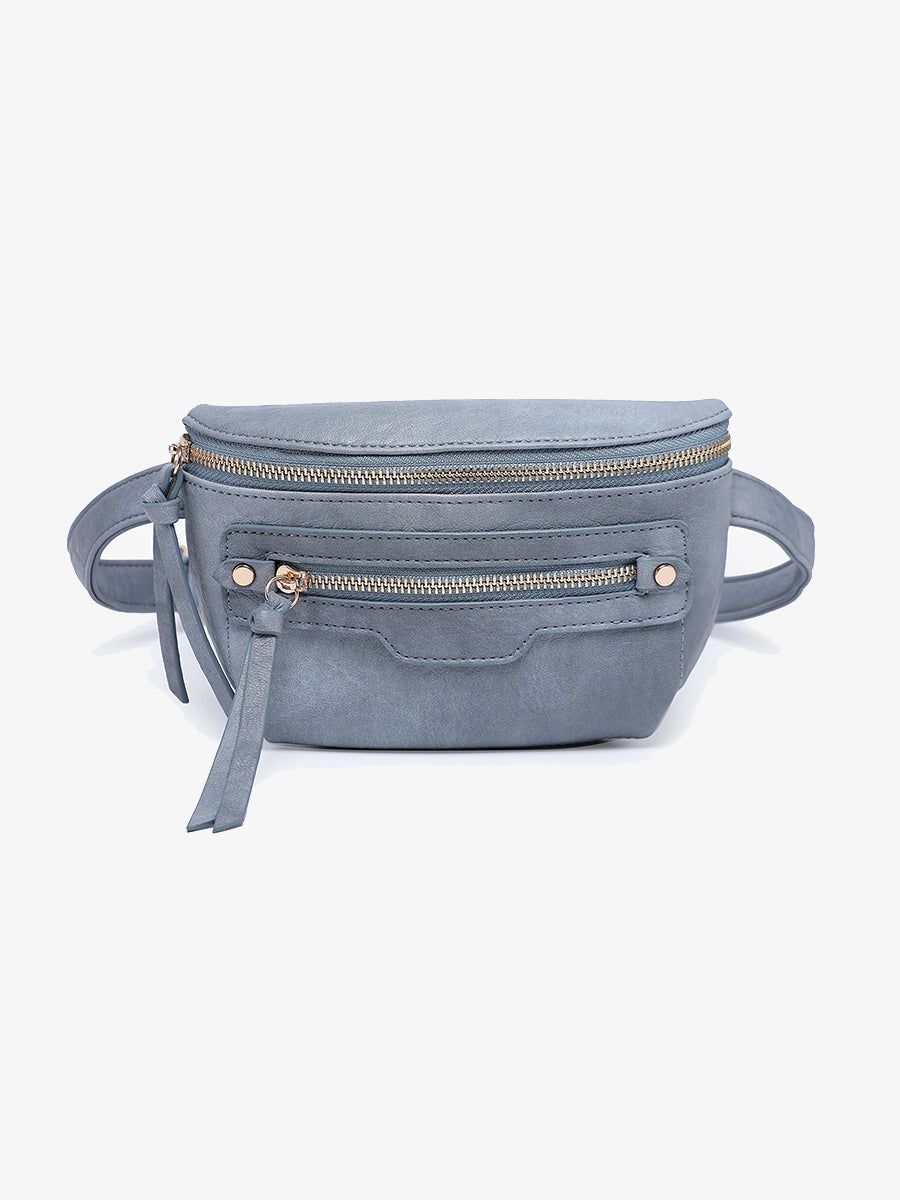 Astrid Vegan Sling Bag Dusty Blue - Jen & Co. vegan handbag