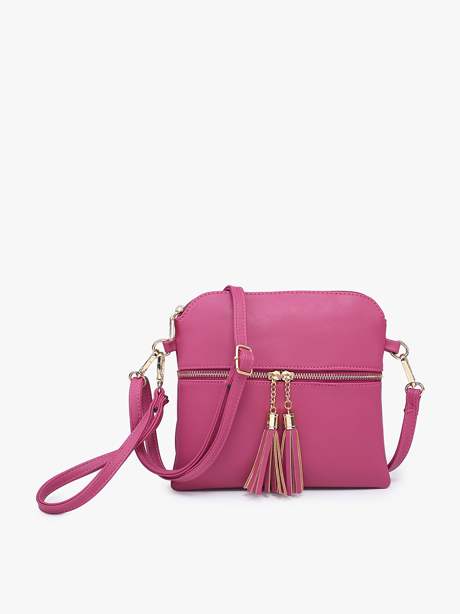 Tara Vegan Crossbody Fuchsia - Jen & Co. vegan handbag