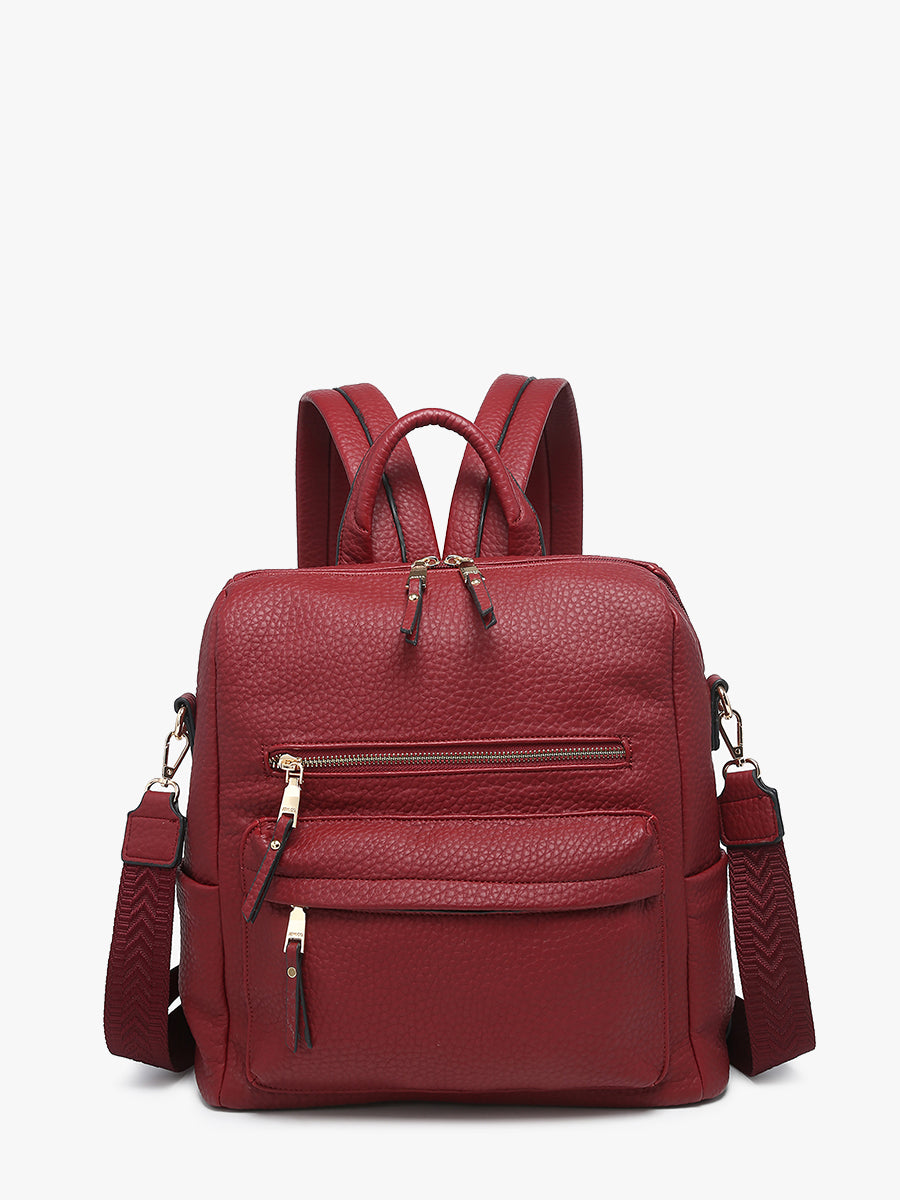 Amelia Vegan Backpack Merlot - Jen & Co. vegan handbag