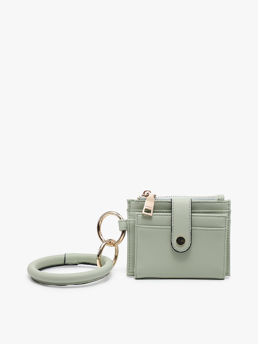 Sammie Vegan Wallet w/ Bangle Sage - Jen & Co. vegan handbag