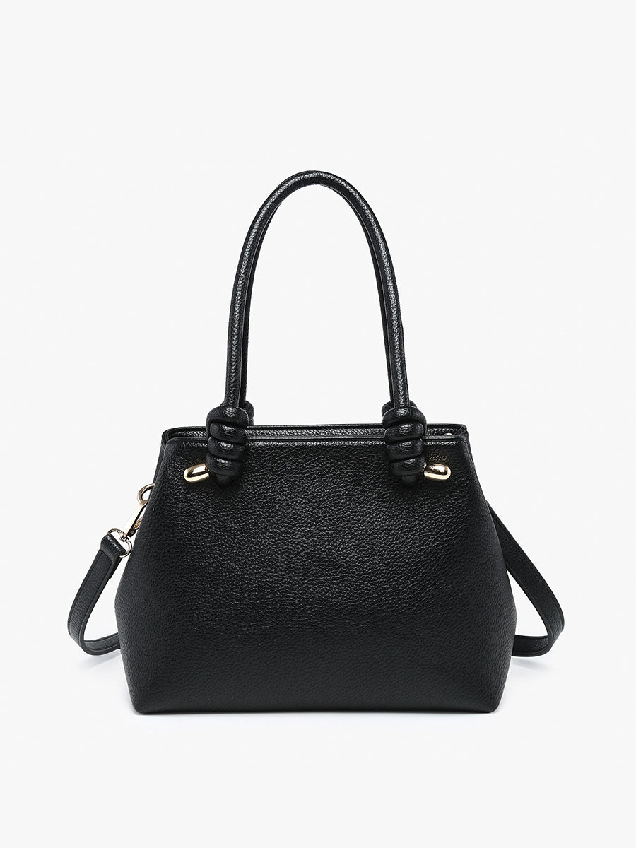 Blair Vegan Soft Satchel Black - Jen & Co. vegan handbag