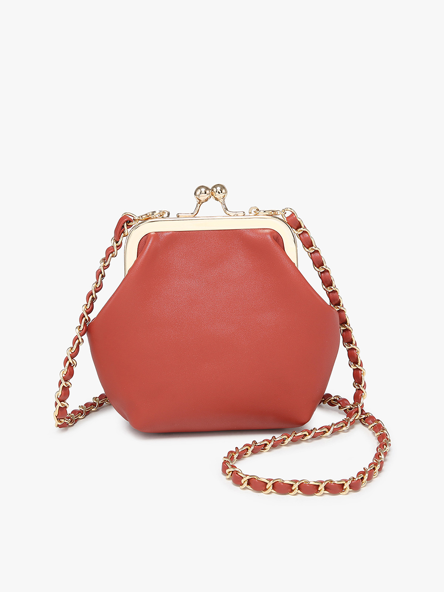 Cleo Coin Pouch Brick - Jen & Co. vegan handbag