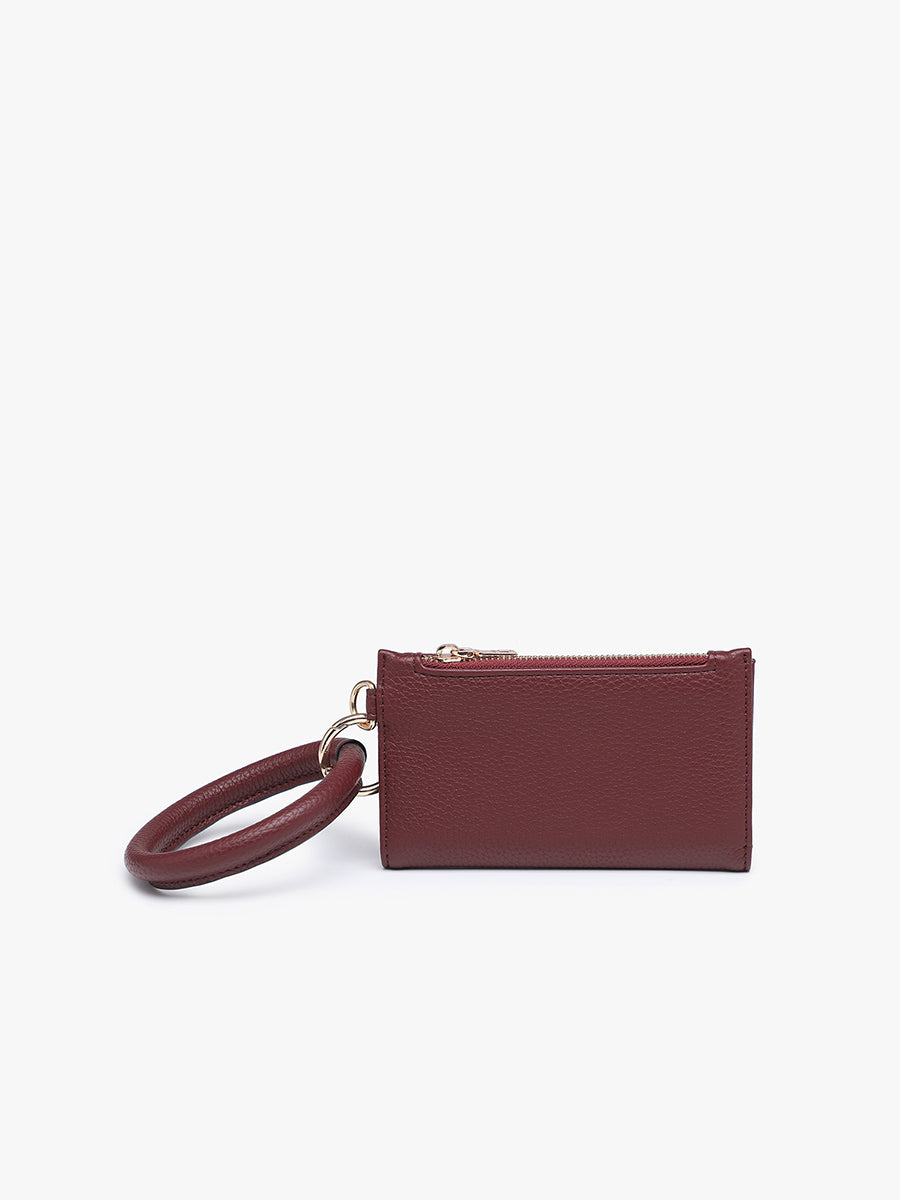 Adriana Vegan Bangle Wallet Plum - Jen & Co. vegan handbag