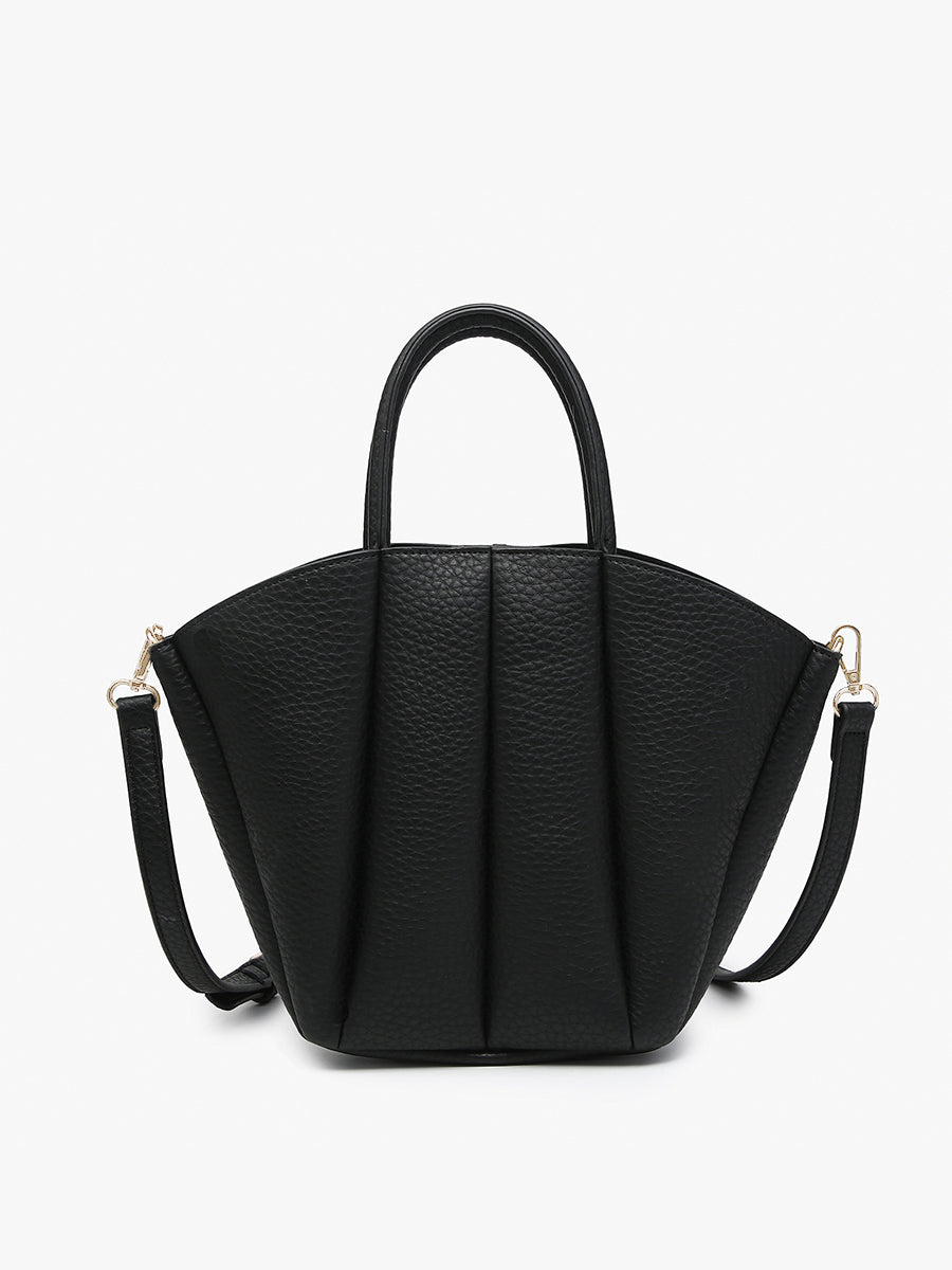 Ashton Vegan Pleated Hobo Black - Jen & Co. vegan handbag