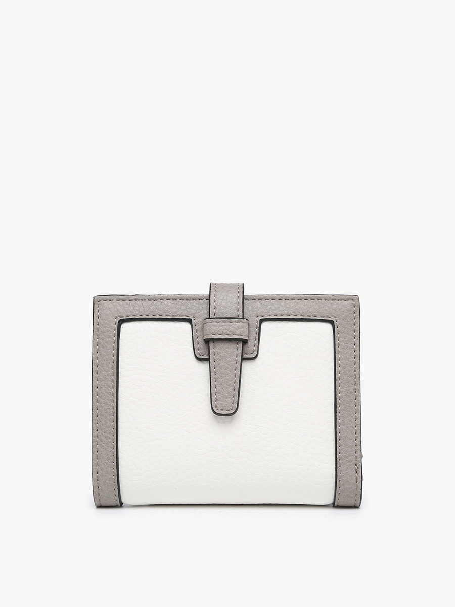 Bessie Vegan Wallet White Grey - Jen & Co. vegan handbag