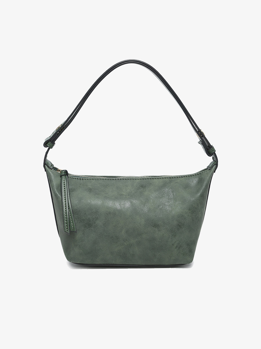 Vittoria Vegan Suede Shoulder Bag Forest Green - Jen & Co. vegan handbag