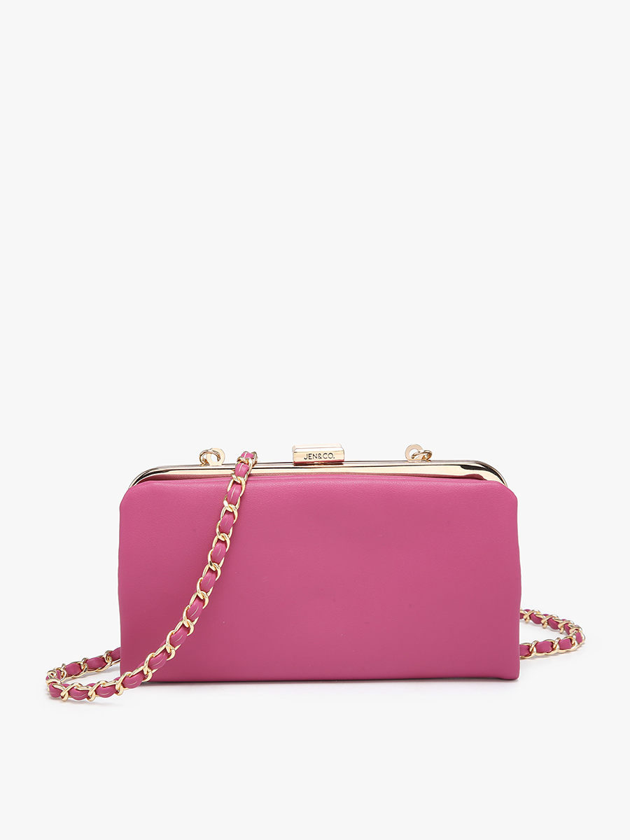 Sue Vegan Wallet Pouch Fuchsia - Jen & Co. vegan handbag