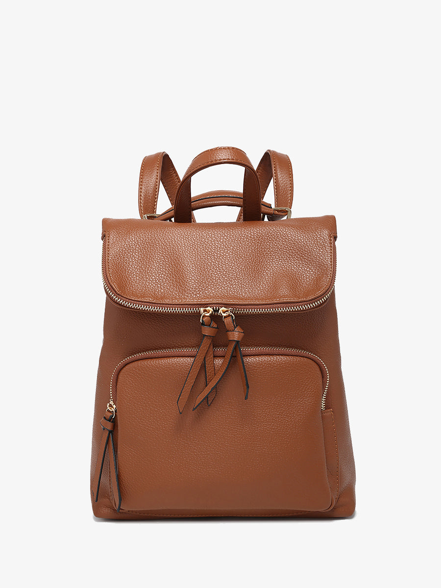Everlee Vegan Backpack Brown - Jen & Co. vegan handbag