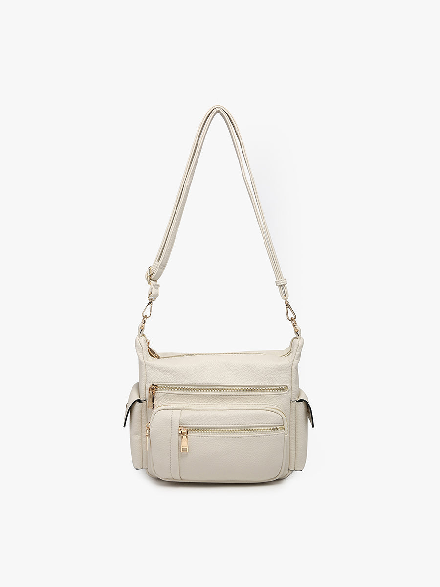 Nicole Vegan Crossbody Off White - Jen & Co. vegan handbag