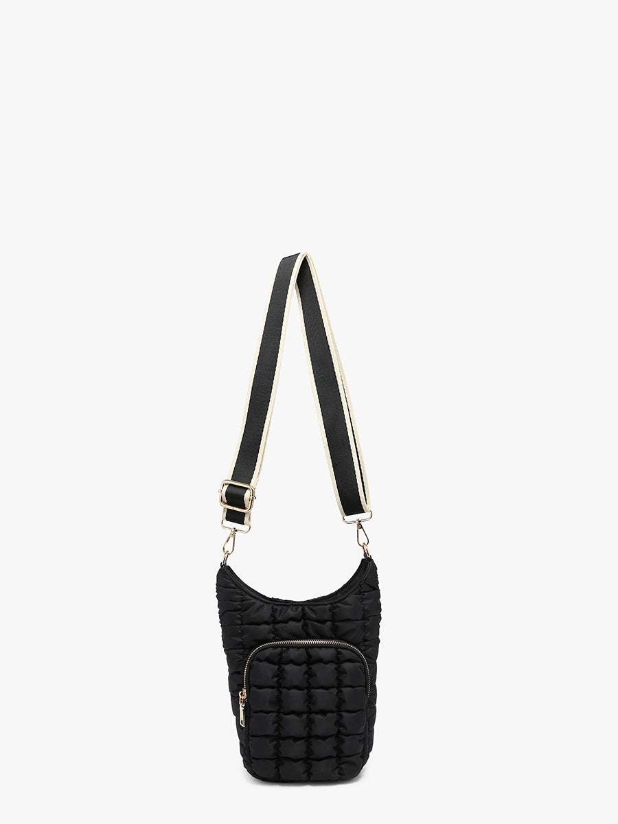 Dana Vegan Water Bottle Bag Black - Jen & Co. vegan handbag