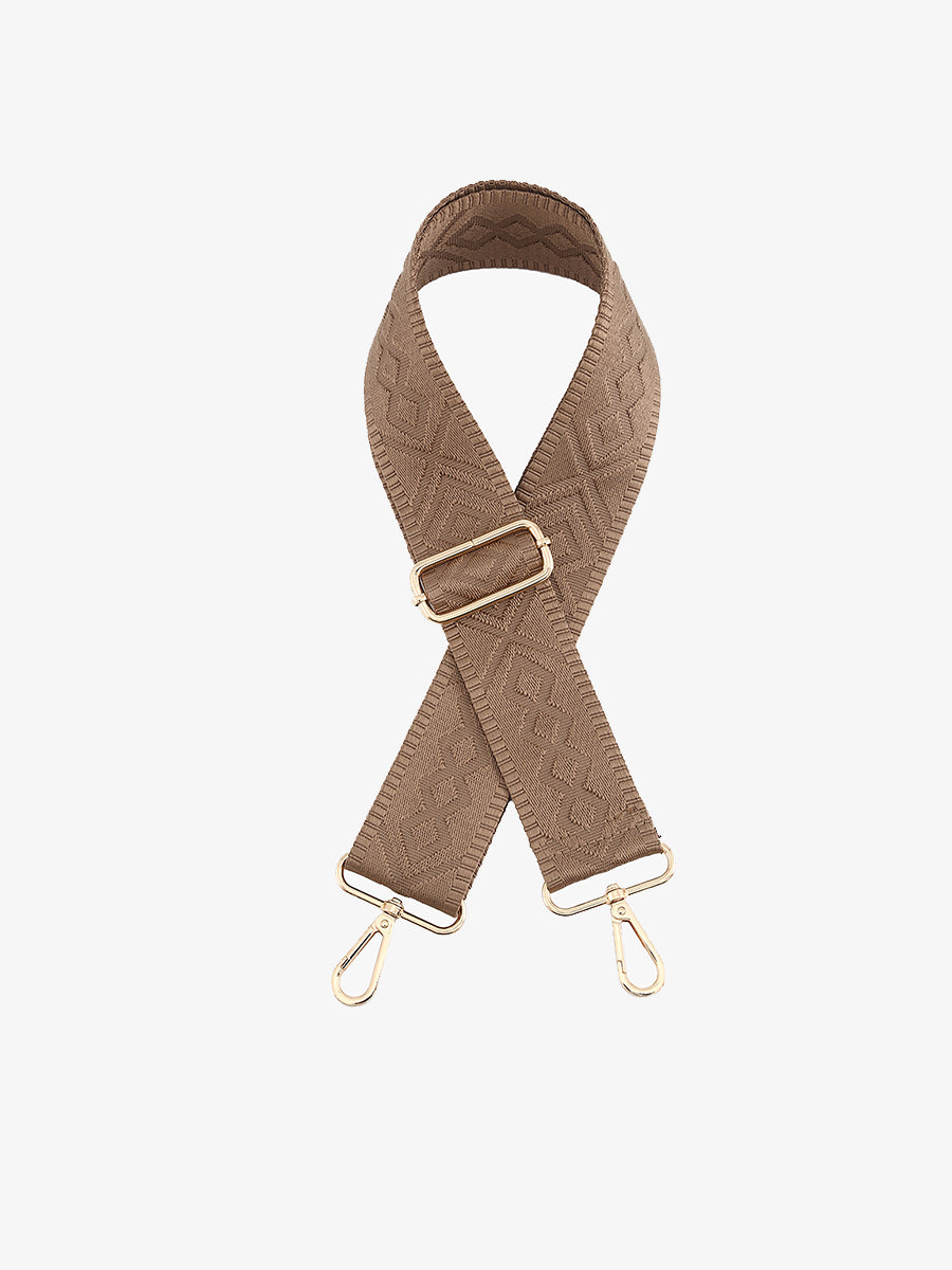 Bohemian Guitar Strap Tan - Jen & Co. vegan handbag