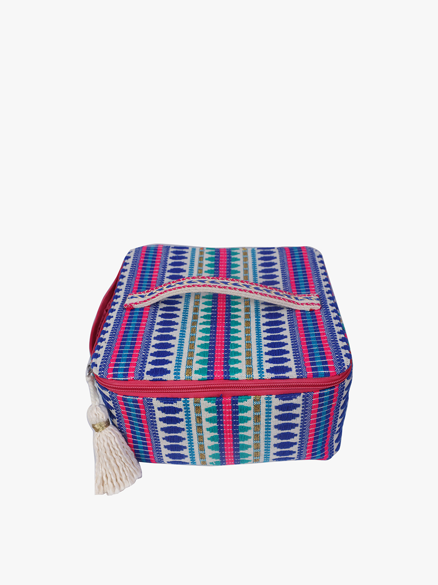 Neve Cotton Multi-Pouch Set Navy Pink - Jen & Co. vegan handbag