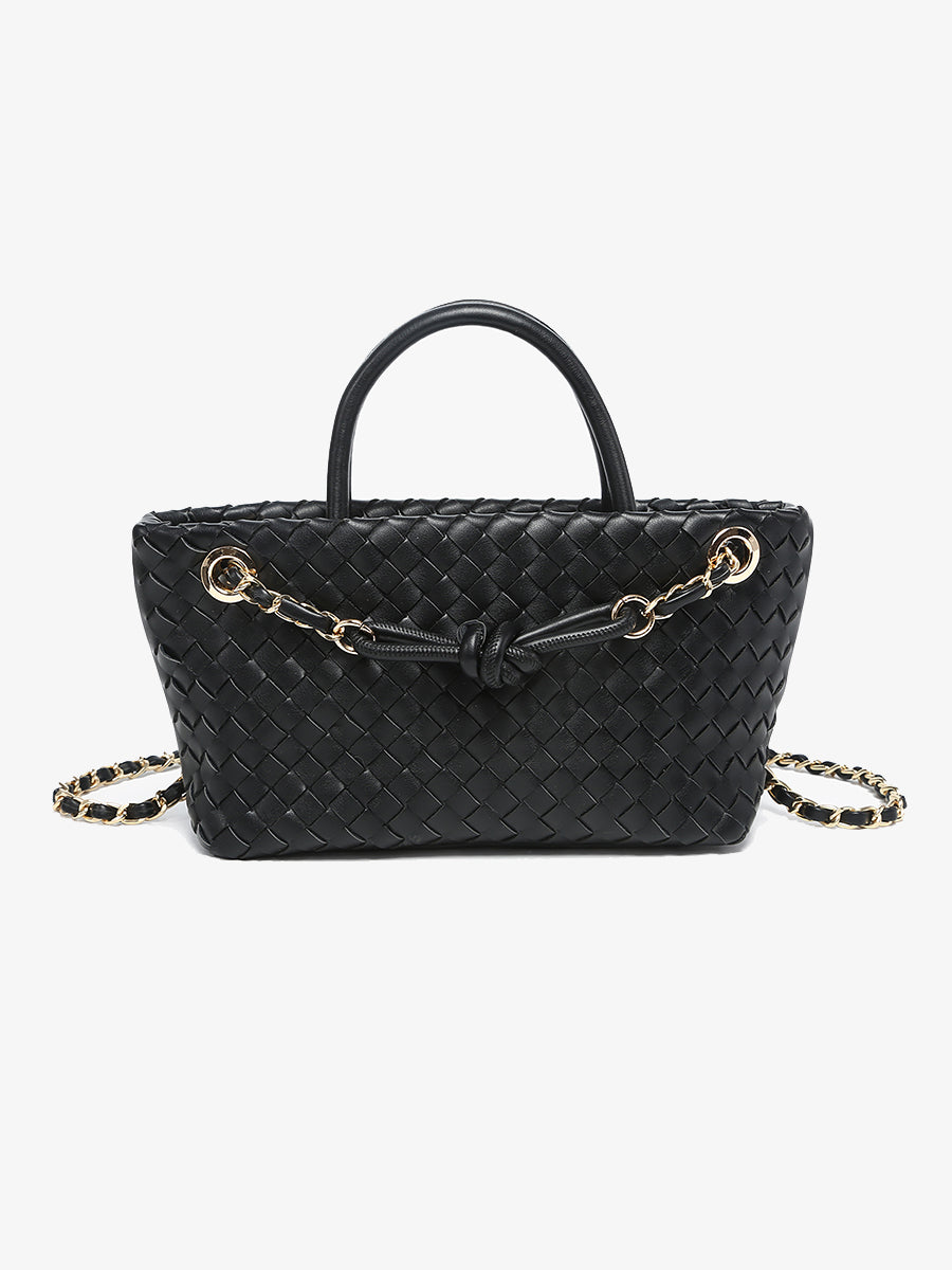 Fallon Vegan Satchel Black - Jen & Co. vegan handbag
