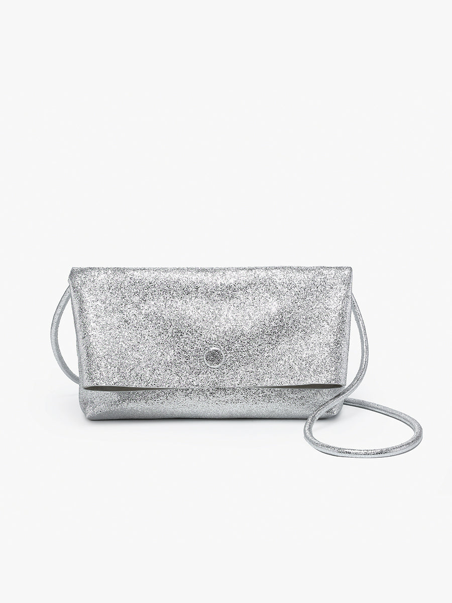 Lana Glitter Crossbody Silver - Jen & Co. vegan handbag