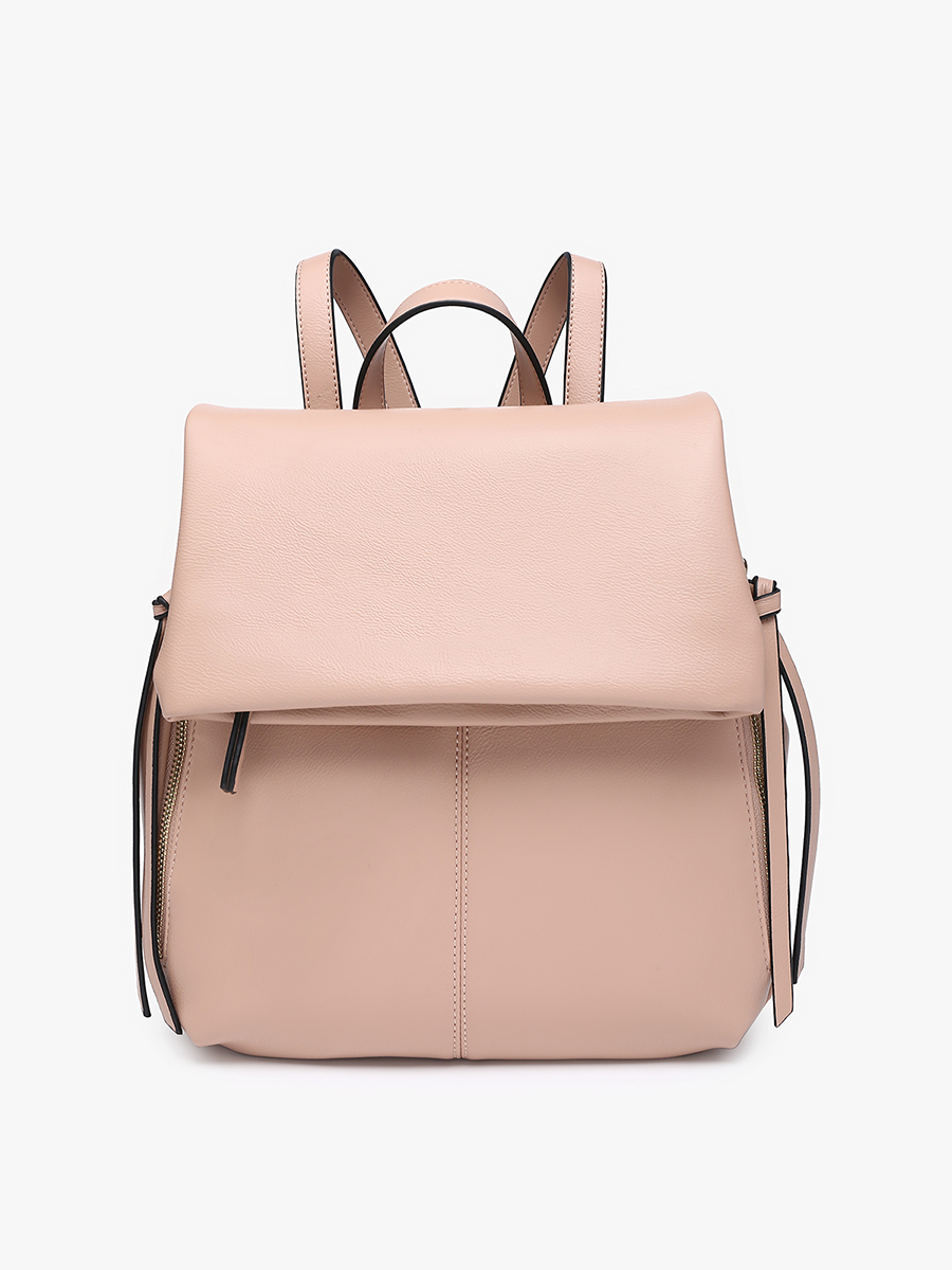 Adley Vegan Foldover Backpack Mauve - Jen & Co. vegan handbag