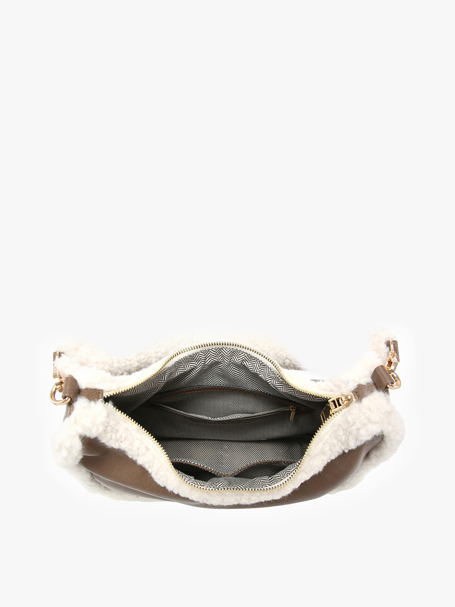 Reece Vegan Sherpa Trim Satchel - Jen & Co. vegan handbag