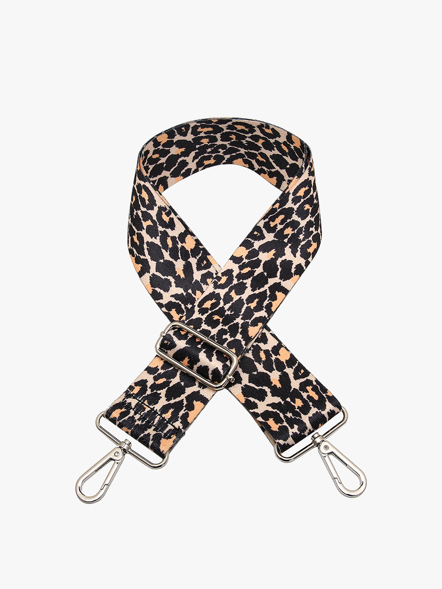 Guitar Strap Leopard-Pink Khaki - Jen & Co. vegan handbag