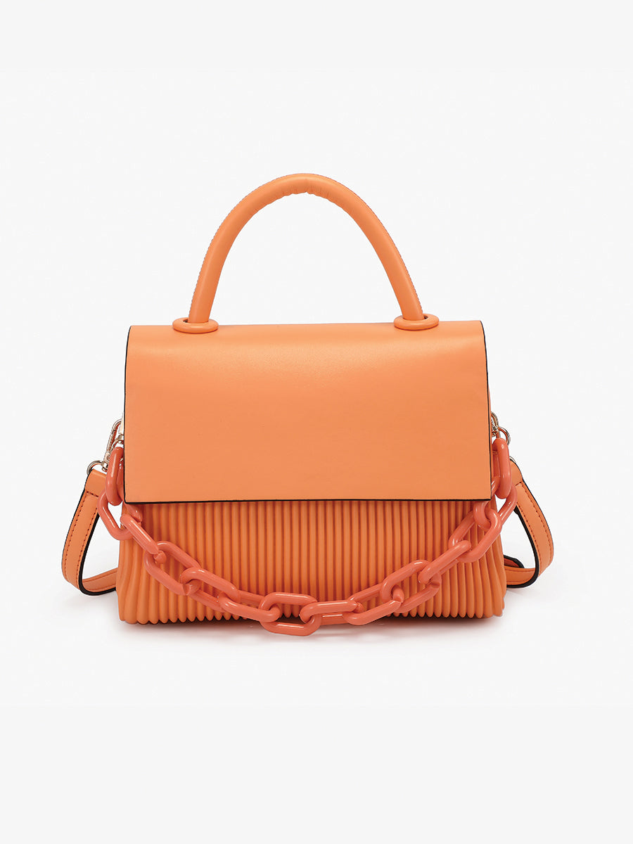 Anne Vegan Pleated Crossbody Sherbet - Jen & Co. vegan handbag