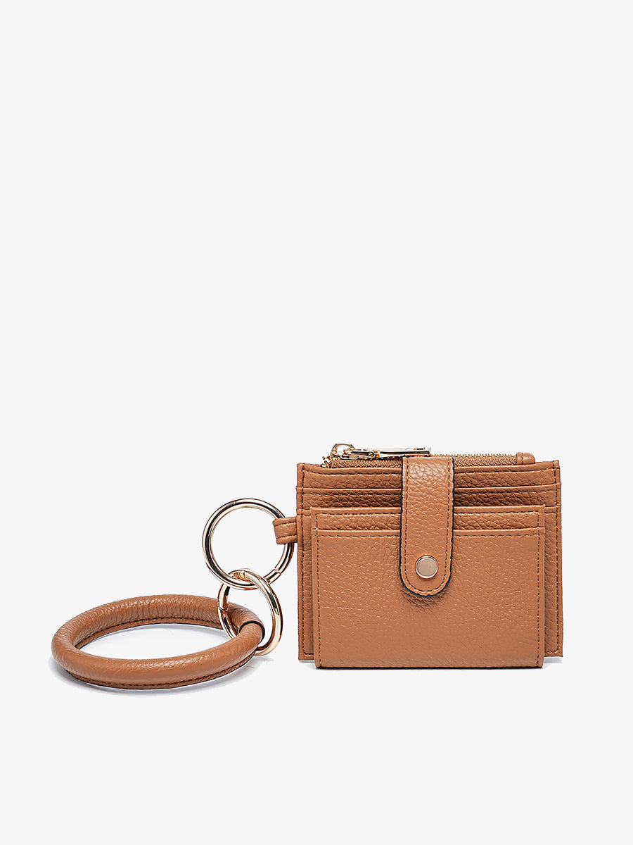 Sammie Vegan Wallet w/ Bangle Mocha - Jen & Co. vegan handbag