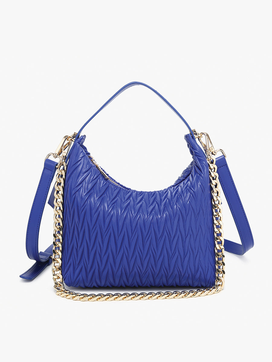 Brenna Vegan Patterned Shoulder Bag Royal Blue - Jen & Co. vegan handbag