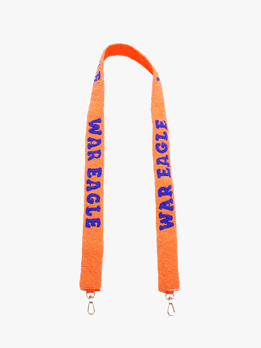 Beaded Guitar Strap Auburn-Orange - Jen & Co. vegan handbag