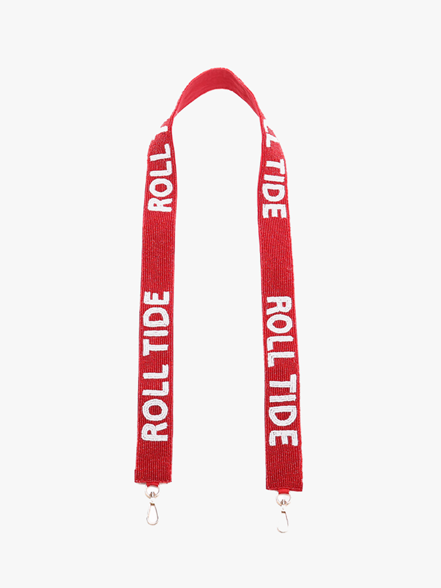 Beaded Guitar Strap Roll Tide-Red - Jen & Co. vegan handbag