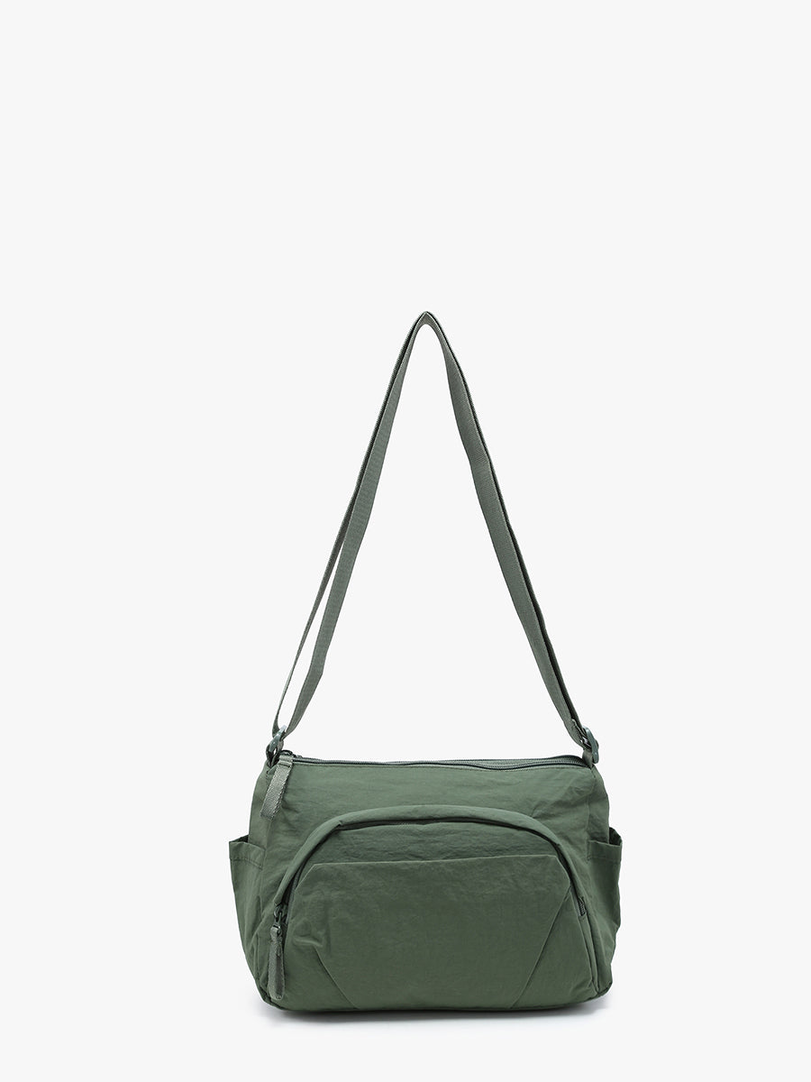Arleth Nylon Crossbody Pine - Jen & Co. vegan handbag