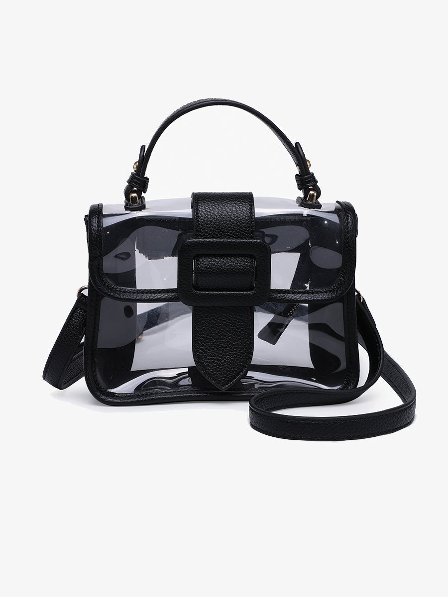 Toni Clear Crossbody Black - Jen & Co. vegan handbag