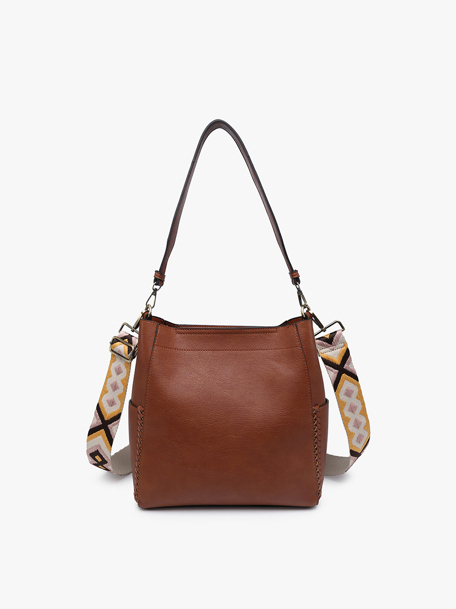 Penny Vegan Bucket Bag Brown 2 - Jen & Co. vegan handbag