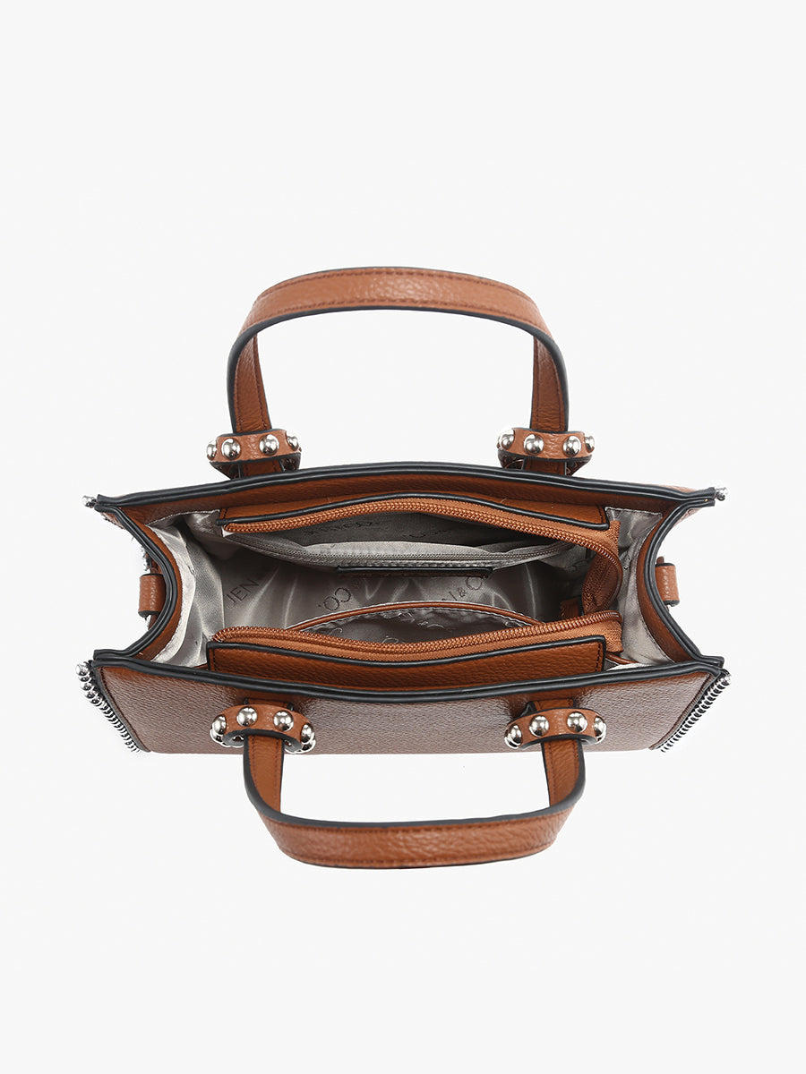 Brenda Vegan Studded Trim Tote - Jen & Co. vegan handbag