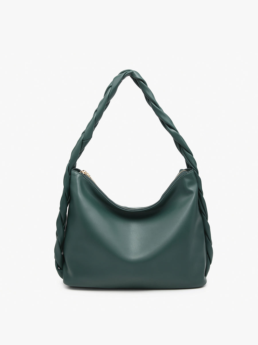 Delilah Vegan Knotted Hobo Hunter Green - Jen & Co. vegan handbag