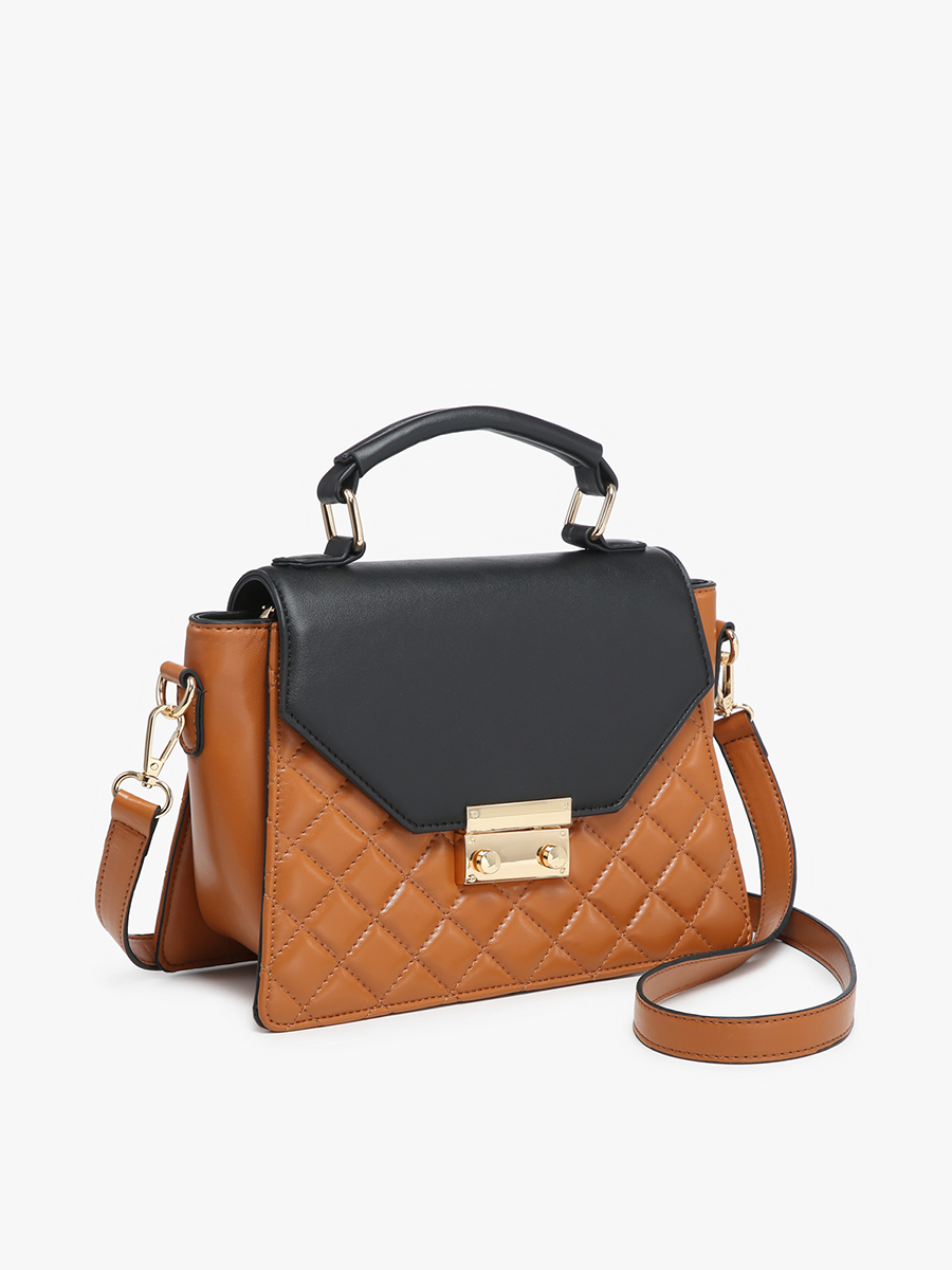 Lou Vegan Square Quilted Crossbody - Jen & Co. vegan handbag