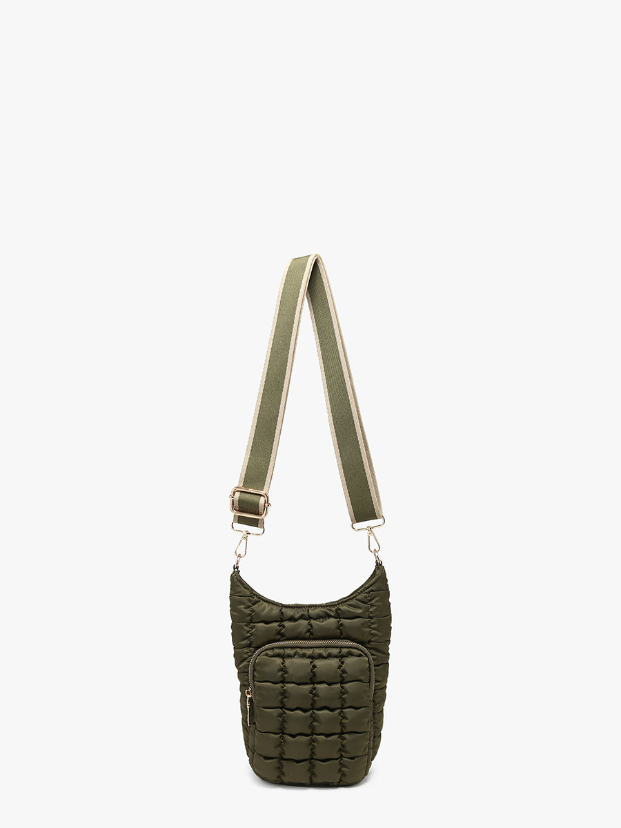 Dana Vegan Water Bottle Bag Dark Olive - Jen & Co. vegan handbag