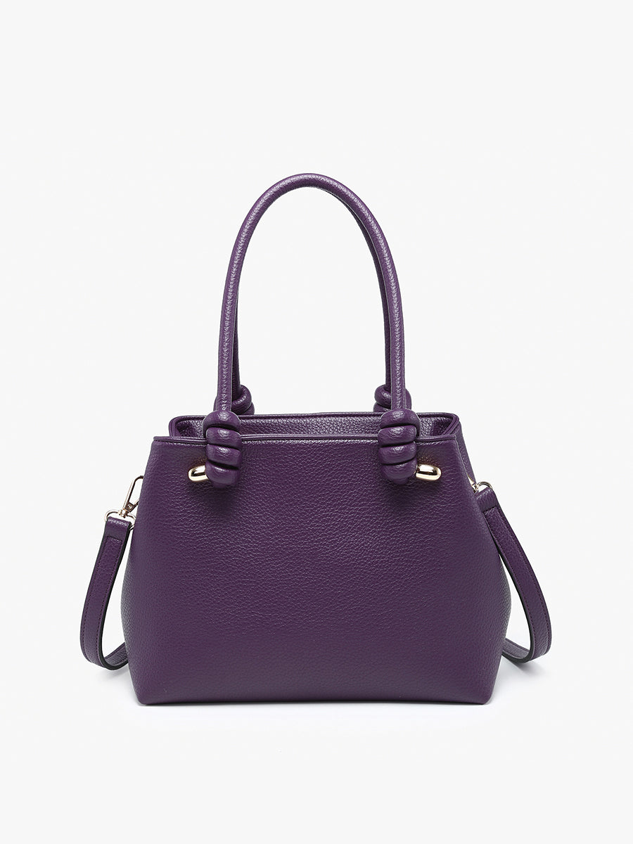 Blair Vegan Soft Satchel Dark Purple - Jen & Co. vegan handbag
