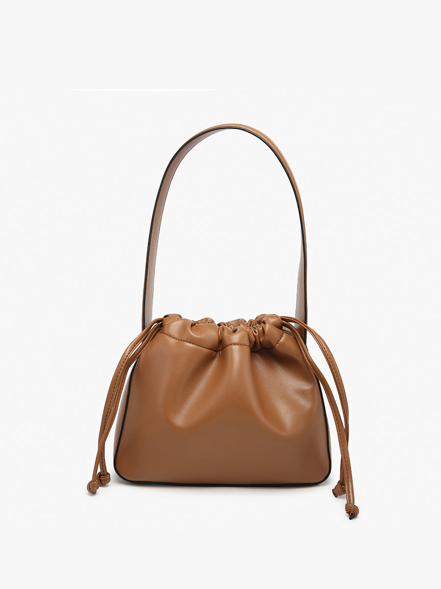 Yang Vegan Bucket Bag Taupe - Jen & Co. vegan handbag