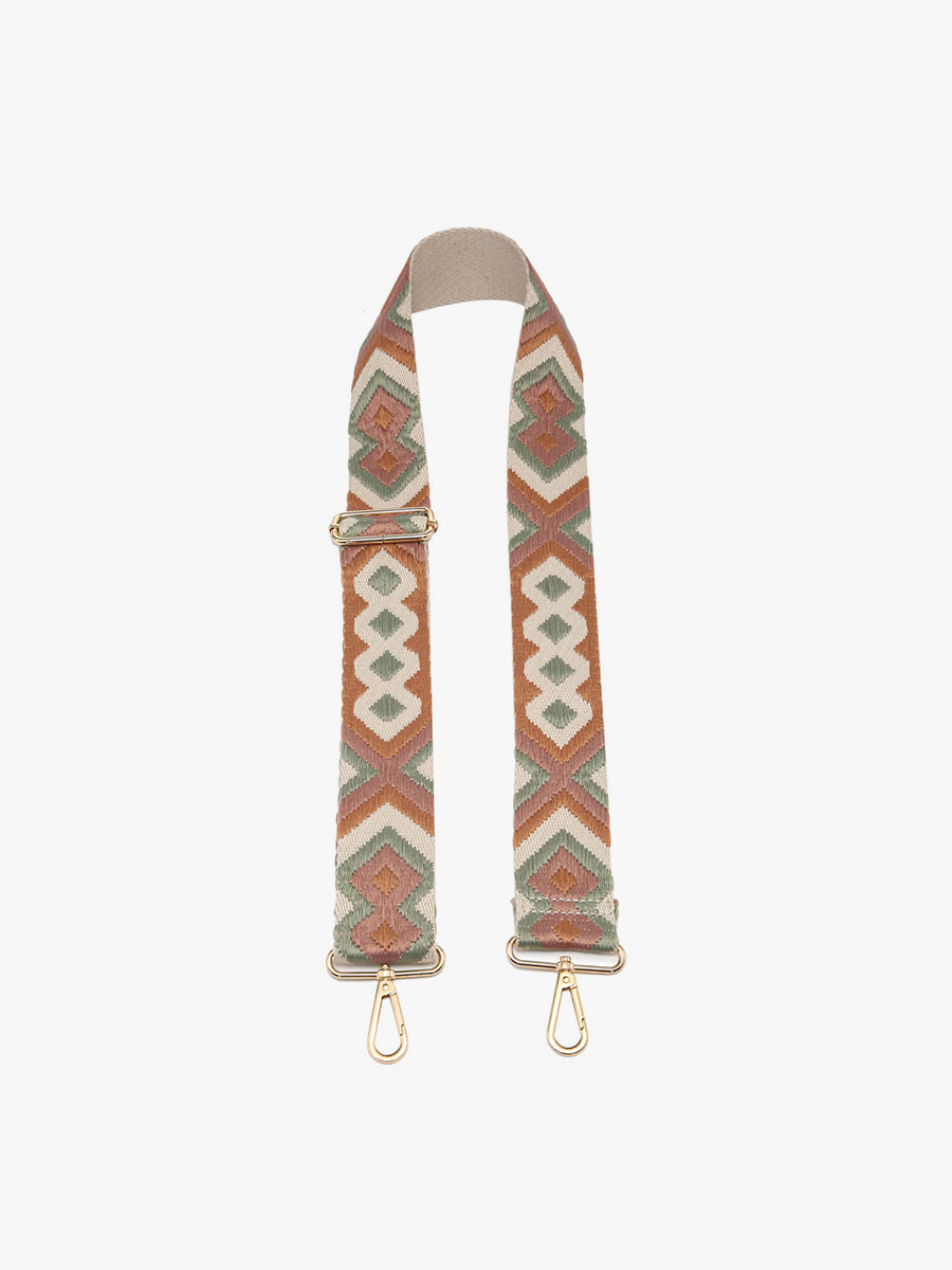 Bohemian Guitar Strap Camel Sage - Jen & Co. vegan handbag