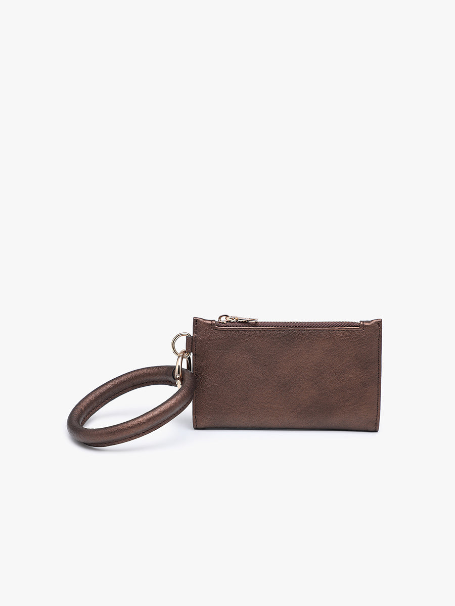 Adriana Vegan Bangle Wallet Cocoa Pearl - Jen & Co. vegan handbag